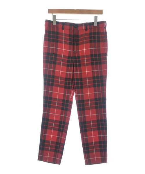 BLACK COMME des GARCONS ブラックコムデギャルソン クロップドパンツ メンズ S 赤x黒x白(チェック) 【中古】【古着】