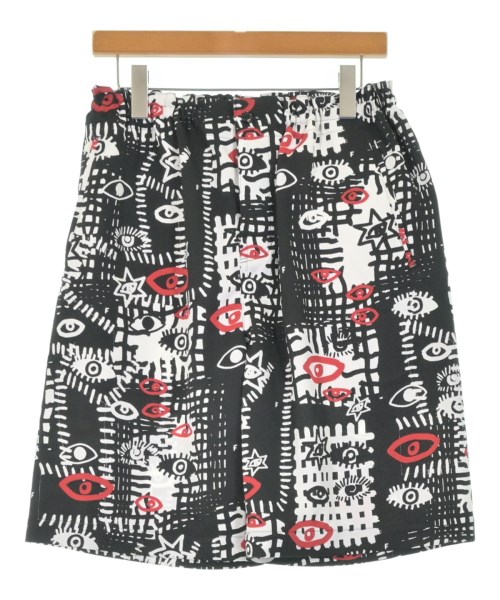 BLACK COMME des GARCONS ブラックコムデギャルソンショートパンツ メンズ XS 白x黒x赤(総柄)【中古】【古着】 メンズファッション-ズボン・パンツ