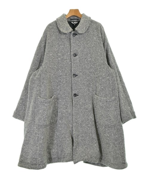BLACK COMME des GARCONS ブラックコムデギャルソンステンカラーコート メンズ M 白x黒(ツィード)【中古】【古着】