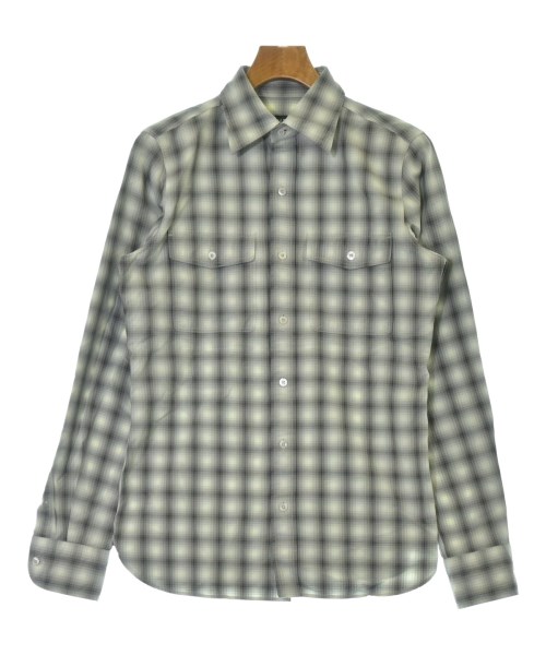 TOM FORD トムフォード カジュアルシャツ メンズ 38(S位) ベージュxグレーx紺(チェック) 【中古】【古着】