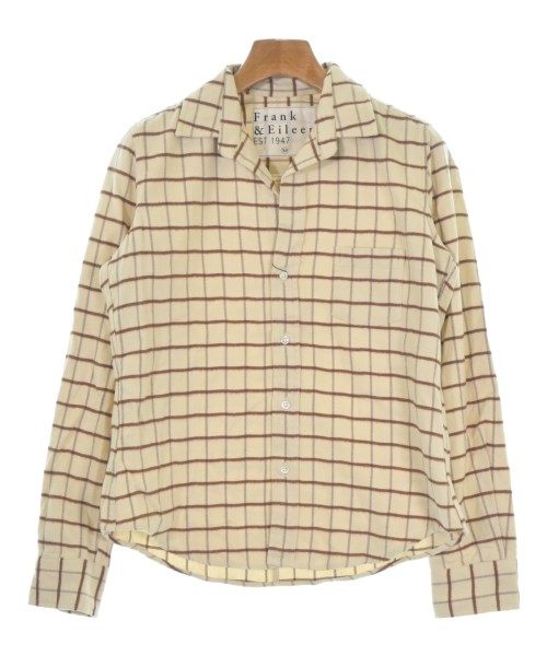Frank&Eileen フランクアンドアイリーン カジュアルシャツ レディース XS アイボリーx茶(チェック) 【中古】【古着】