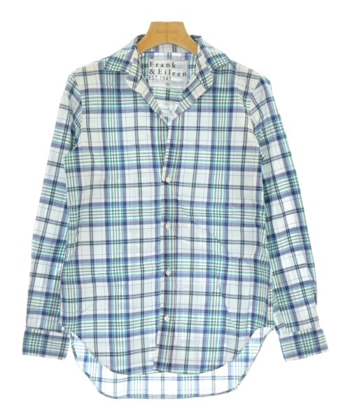Frank&Eileen フランクアンドアイリーン カジュアルシャツ レディース XS 白x紺x緑(チェック) 【中古】【古着】 7,600円