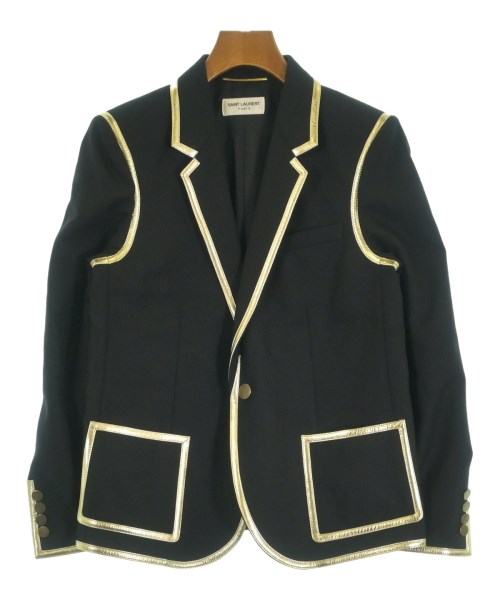 SAINT LAURENT PARIS サンローランパリテーラードジャケット レディース 40(M位) 黒xゴールド【中古】【古着】|RAGTAG(ブランド古着のラグタグ)