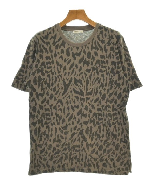 SAINT LAURENT PARIS サンローランパリ Tシャツ・カットソー レディース XS グレーベージュx茶(総柄) 【中古】【古着】