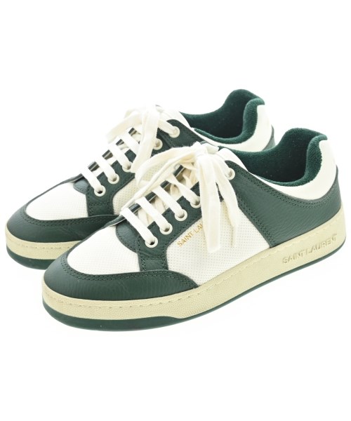 SAINT LAURENT PARIS サンローランパリスニーカー レディース EU37(23.5糎位) 白x緑【中古】【古着】