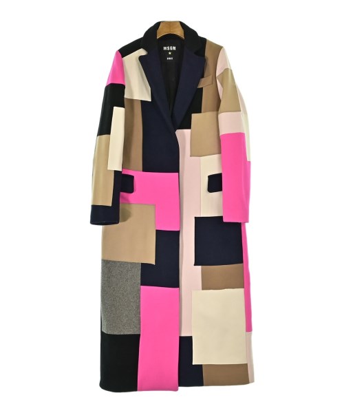 MSGM エムエスジーエム チェスターコート レディース 40(M位) ピンクxベージュx紺等 【中古】【古着】