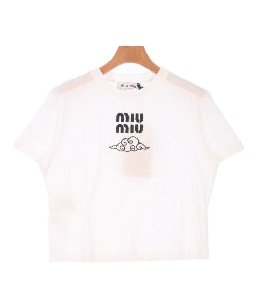 楽天市場】【中古】MIU MIU タグTシャツ MJE12 ホワイト サイズ