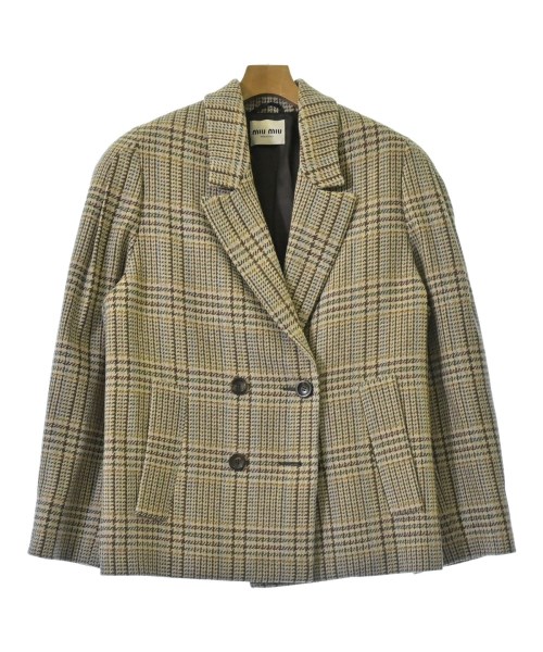 Miu Miu ミュウミュウ コート（その他） レディース F ベージュx茶x緑等(チェック) 【中古】【古着】 87,945円