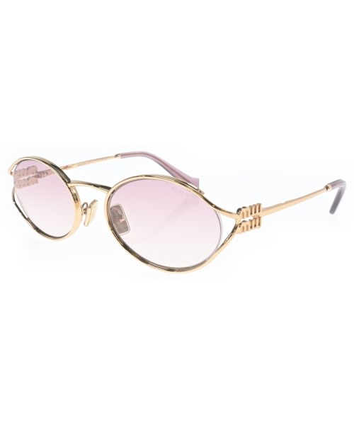 Miu Miu ミュウミュウサングラス レディース - ゴールドxピンク【中古】【古着】