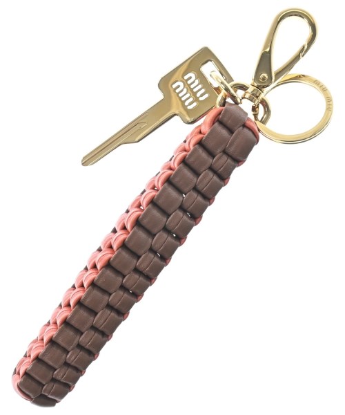 Miu Miu ミュウミュウキーケース・キーホルダー レディース - オレンジ色x茶【中古】【古着】