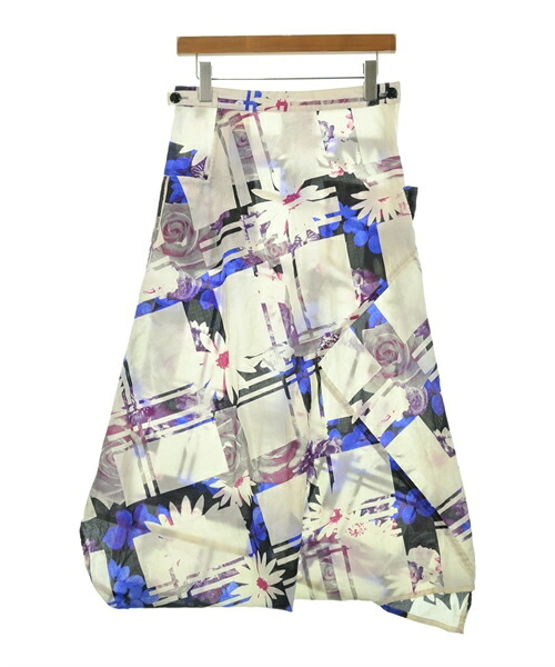 Y's ワイズ パンツ（その他） レディース 1(XS位) 白x黒xピンク(花柄) 【中古】【古着】