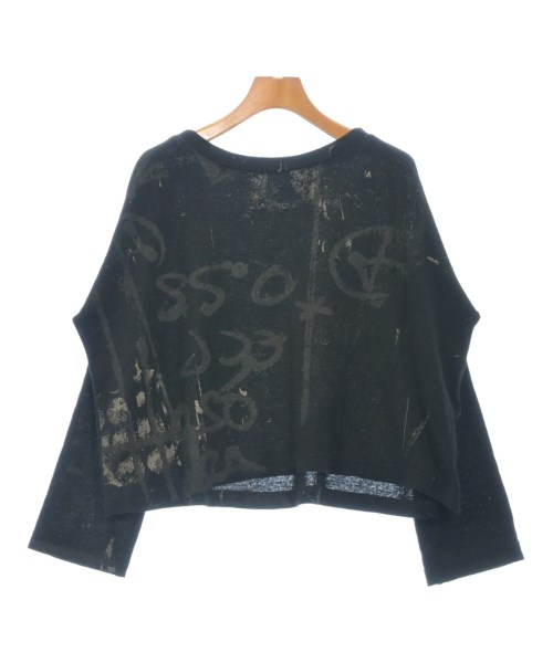 Y\u0027s ワイズティーシャツ・カットソー レディース 2(S位) 黒x薄墨色系(総柄)【中古】【古着】