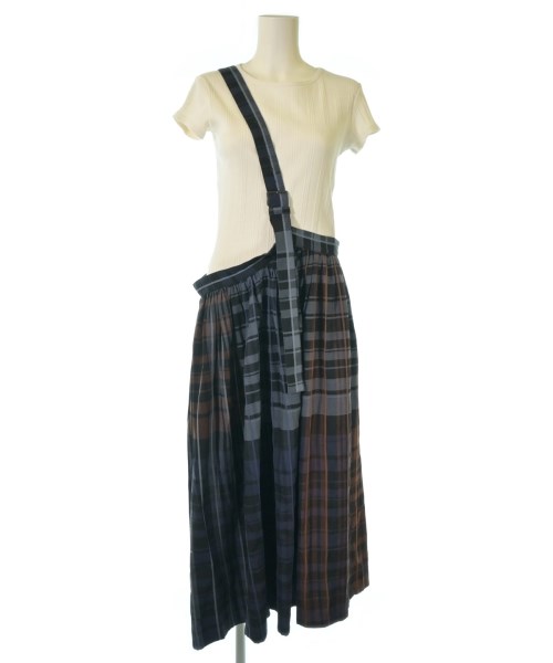 Y's ワイズワンピース レディース 1(XS位) 紺x茶(チェック)【中古】【古着】｜RAGTAG（ブランド古着のラグタグ）