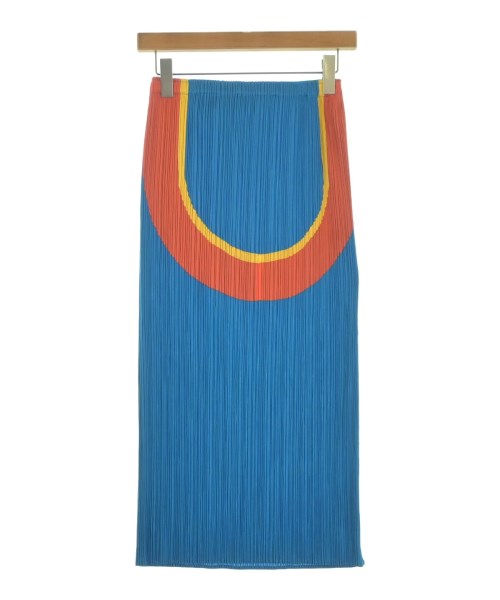 PLEATS PLEASE プリーツプリーズ ひざ丈スカート レディース 2(M位) 青xオレンジ 【中古】【古着】
