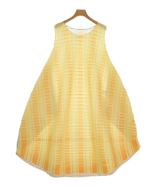 PLEATS PLEASE プリーツプリーズ ワンピース レディース F 黄xオレンジ(総柄) 【中古】【古着】