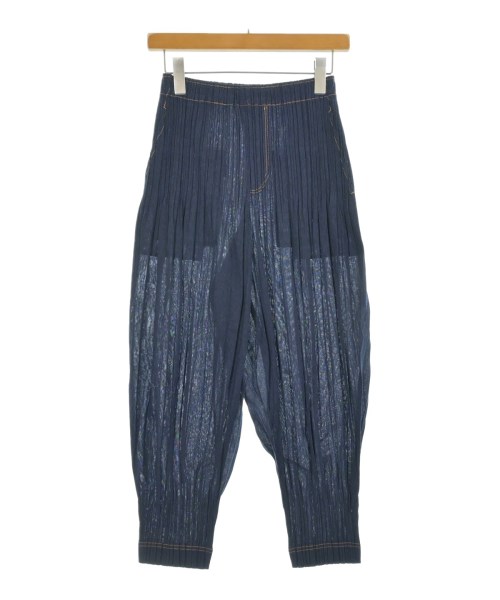 PLEATS PLEASE プリーツプリーズ クロップドパンツ レディース -(S位) 紺 【中古】【古着】