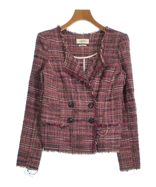 MARANT ETOILE マランエトワールノーカラージャケット レディース 34(XXS位) 赤x紺x白(ツイード)【中古】【古着】|RAGTAG(ブランド古着のラグタグ)