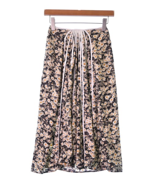 STELLA McCARTNEY ステラマッカートニー ロング・マキシ丈スカート レディース 34(XXS位) 黒系x白系x黄(花柄) 【中古】【古着】
