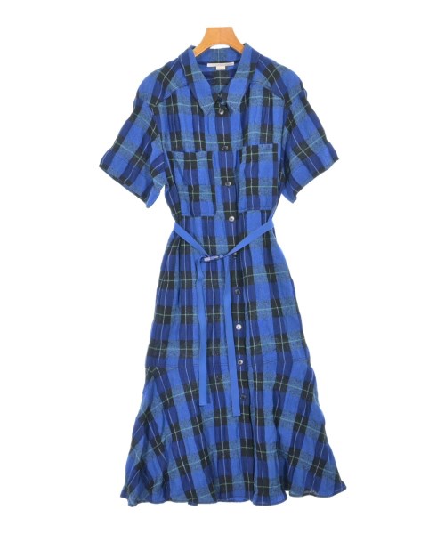 STELLA McCARTNEY ステラマッカートニーシャツワンピース レディース 34(XXS位) 青x紺x緑(チェック)【中古】【古着】｜RAGTAG（ブランド古着のラグタグ）