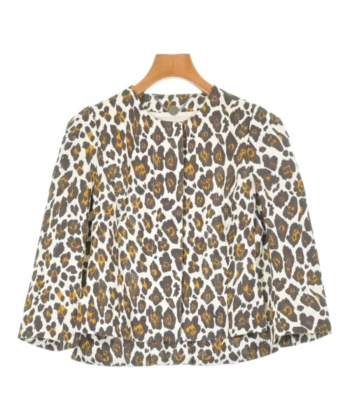 STELLA McCARTNEY ステラマッカートニーノーカラージャケット レディース 36(XS位) 茶xアイボリーx黄(総柄)【中古】【古着】｜RAGTAG（ブランド古着のラグタグ）