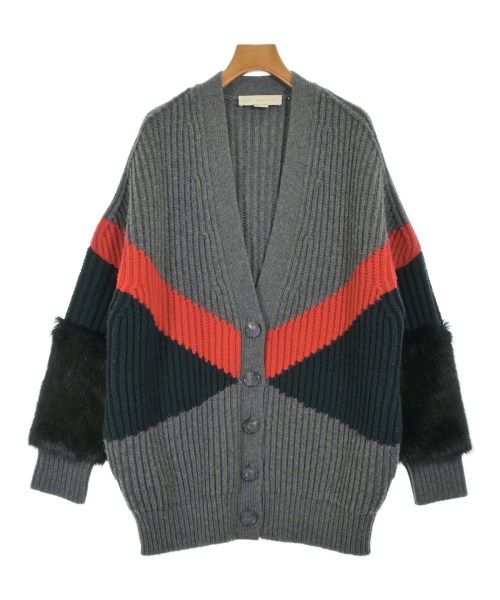 STELLA McCARTNEY ステラマッカートニーカーディガン レディース 36(XS位) 薄墨色x黒x赤【中古】【古着】