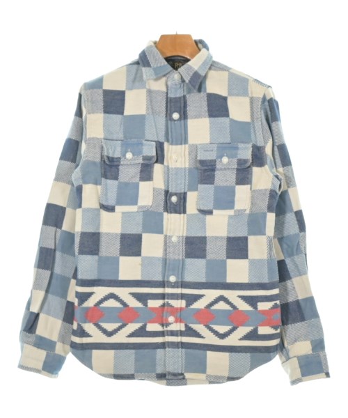 RRL ダブルアールエル カジュアルシャツ メンズ XS 青xアイボリー(総柄) 【中古】【古着】