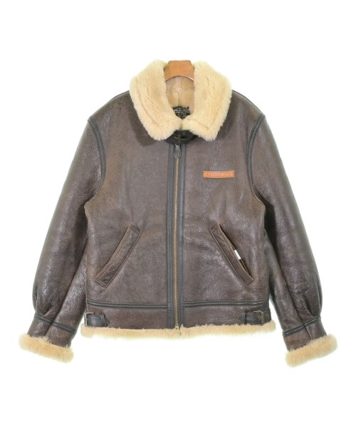 AVIREX アヴィレックス ライダース メンズ 40(XL位) 茶 【中古】【古着】