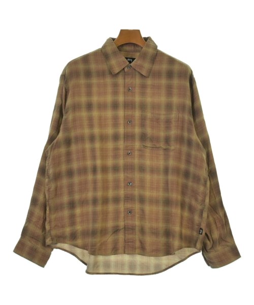 STUSSY ステューシー カジュアルシャツ メンズ M 茶xベージュx黒(チェック) 【中古】【古着】