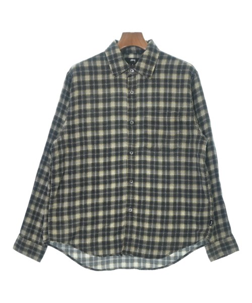 STUSSY ステューシー カジュアルシャツ メンズ S グレーx白xベージュ(チェック) 【中古】【古着】