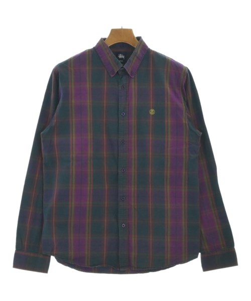 STUSSY ステューシー カジュアルシャツ メンズ M 紺x紫xオレンジ等(チェック) 【中古】【古着】