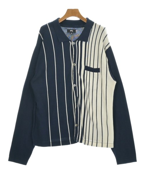 STUSSY ステューシーカーディガン メンズ XL 紺x白(縞模様)【中古】【古着】