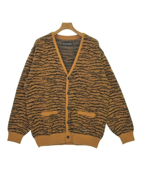 WACKO MARIA ワコマリアカーディガン メンズ L オレンジ色x黒(総柄)【中古】【古着】