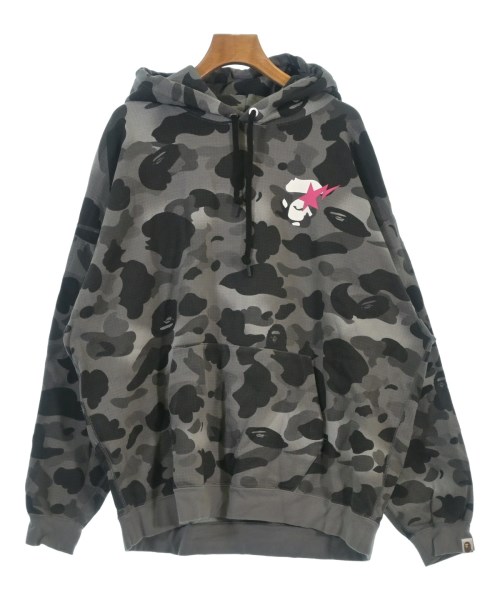 A BATHING APE アベイシングエイプパーカー レディース M 薄墨色x黒(総柄)【中古】【古着】