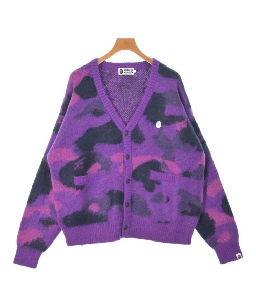 A BATHING APE アベイシングエイプカーディガン メンズ L 紫系(総柄)【中古】【古着】