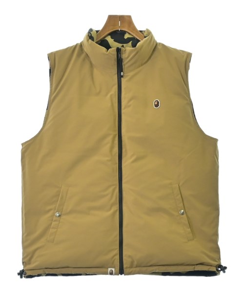 A BATHING APE アベイシングエイプ ダウンジャケット/ダウンベスト メンズ L ベージュx黒x茶等 【中古】【古着】
