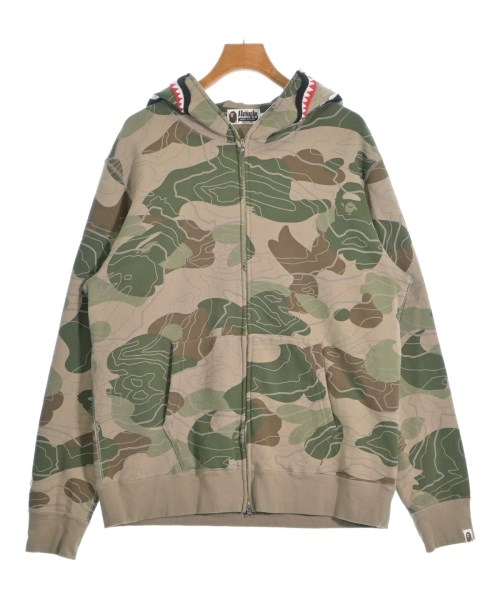 A BATHING APE アベイシングエイプ パーカー メンズ XL ベージュxカーキx茶(総柄) 【中古】【古着】