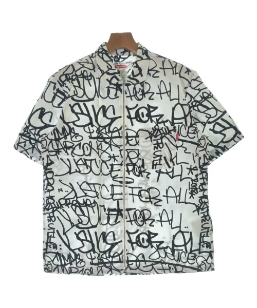 COMME des GARCONS SHIRT コムデギャルソンシャツカジュアルシャツ メンズ M 白x黒(総柄)【中古】【古着】