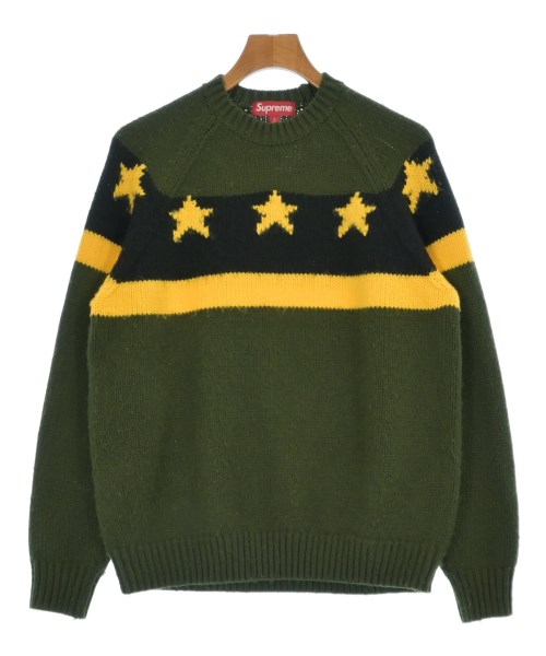 Supreme シュプリームニット・セーター メンズ S カーキx黄x黒【中古】【古着】