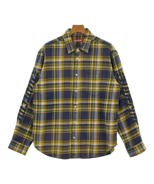 Supreme シュプリーム カジュアルシャツ メンズ M 青x黄x緑等(チェック) 【中古】【古着】