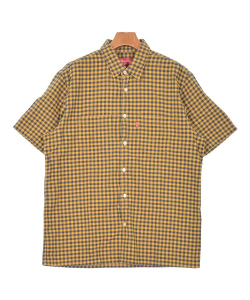 Supreme シュプリーム カジュアルシャツ メンズ L 黄x紺(チェック) 【中古】【古着】