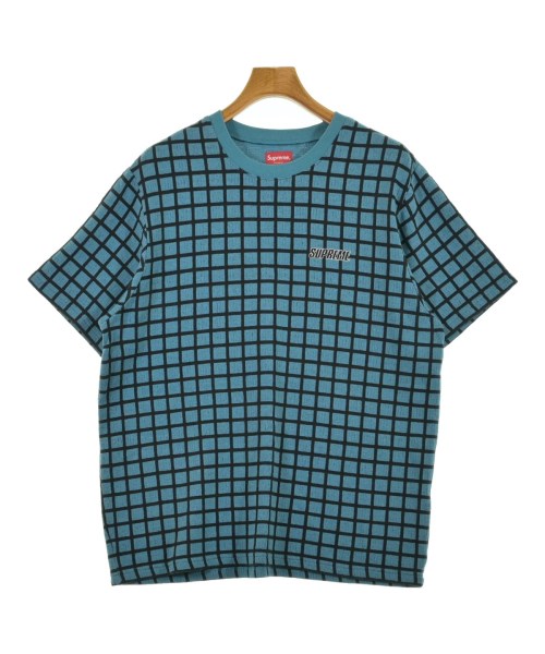 Supreme シュプリーム Tシャツ・カットソー メンズ L 青x黒(チェック) 【中古】【古着】