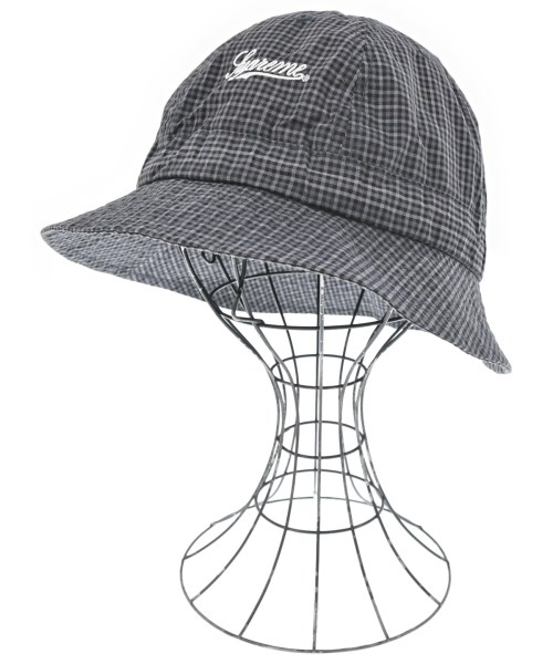 Supreme シュプリーム ハット メンズ M/L グレー系x黒系(ギンガムチェック) 【中古】【古着】
