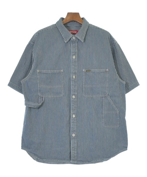 Supreme シュプリームカジュアルシャツ メンズ L 青系x白(ストライプ)【中古】【古着】|RAGTAG(ブランド古着のラグタグ)