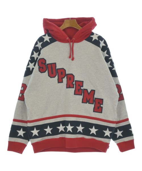 Supreme シュプリームパーカー メンズ M 薄墨色x赤x紺【中古】【古着】