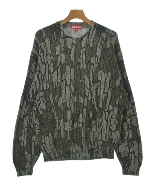 Supreme シュプリームニット・セーター メンズ L カーキ系x茶系x黒(総柄)【中古】【古着】