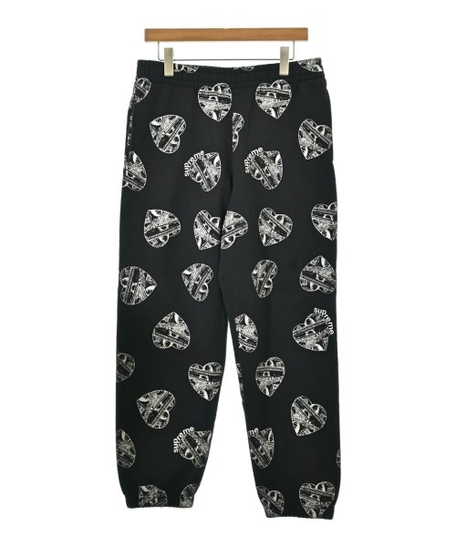Supreme シュプリームスウェットパンツ メンズ S 黒x白(ハート形柄)【中古】【古着】
