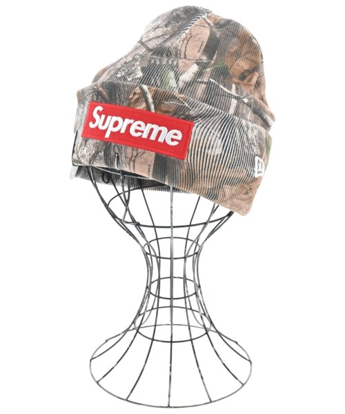 Supreme シュプリーム ニットキャップ・ビーニー メンズ - 茶系(総柄) 【中古】【古着】