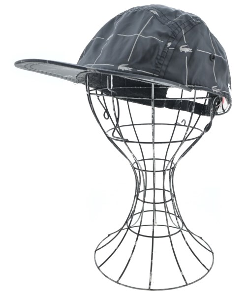 Supreme シュプリーム キャップ メンズ - 黒系xグレー(総柄) 【中古】【古着】