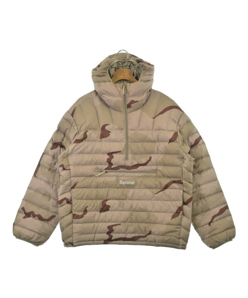 Supreme シュプリームダウンジャケット/落ち込むより良い メンズ L ベージュx茶(擬装)【中古】【古着】 コート・ジャケット-メンズファッション