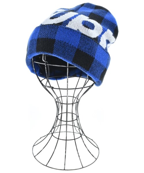 Supreme シュプリームニットキャップ・ビーニー メンズ F 青x黒(読み合わせる)【中古】【古着】